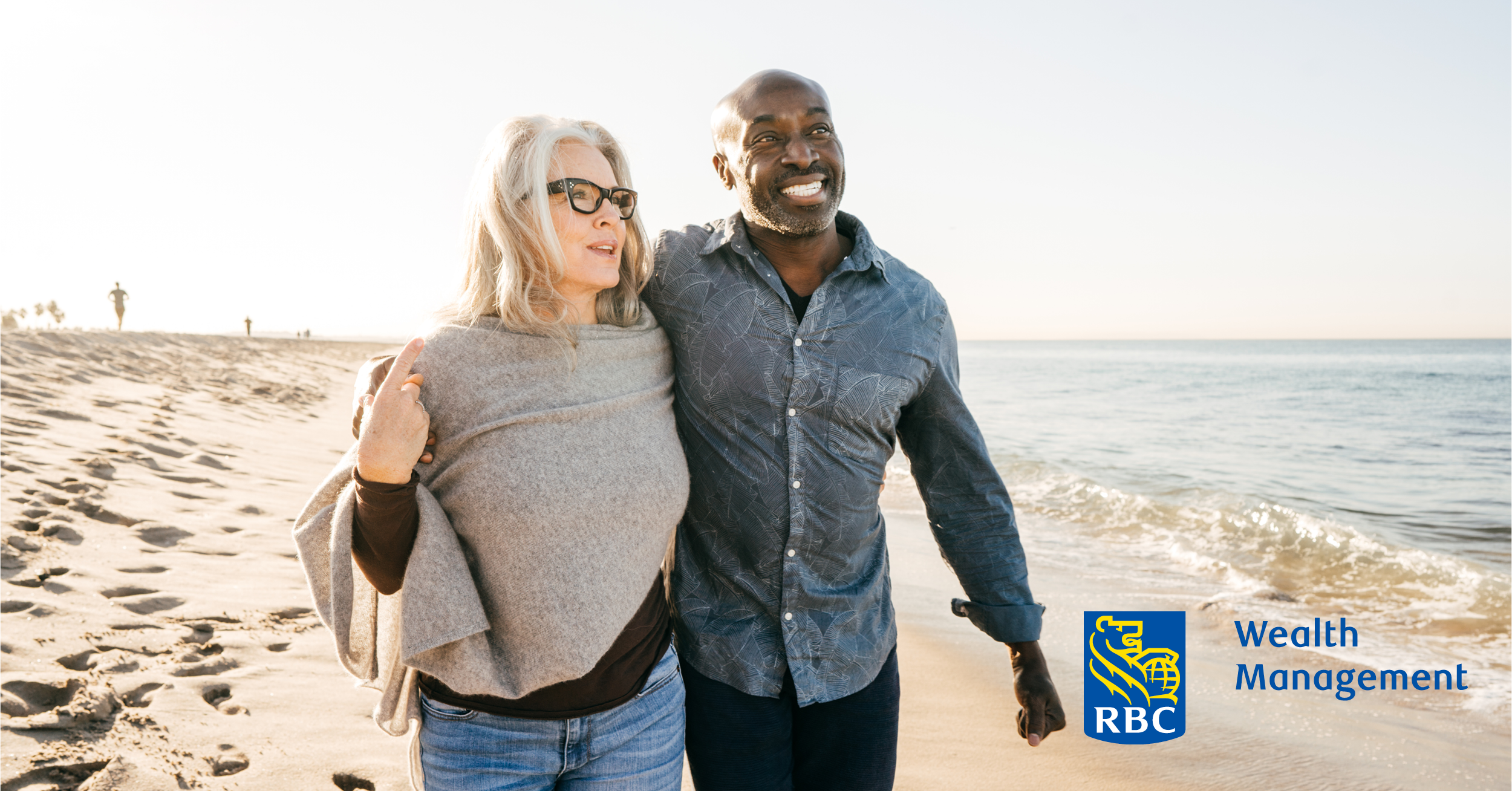 retired couple on the beach