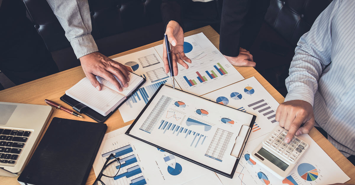 Charts on a table