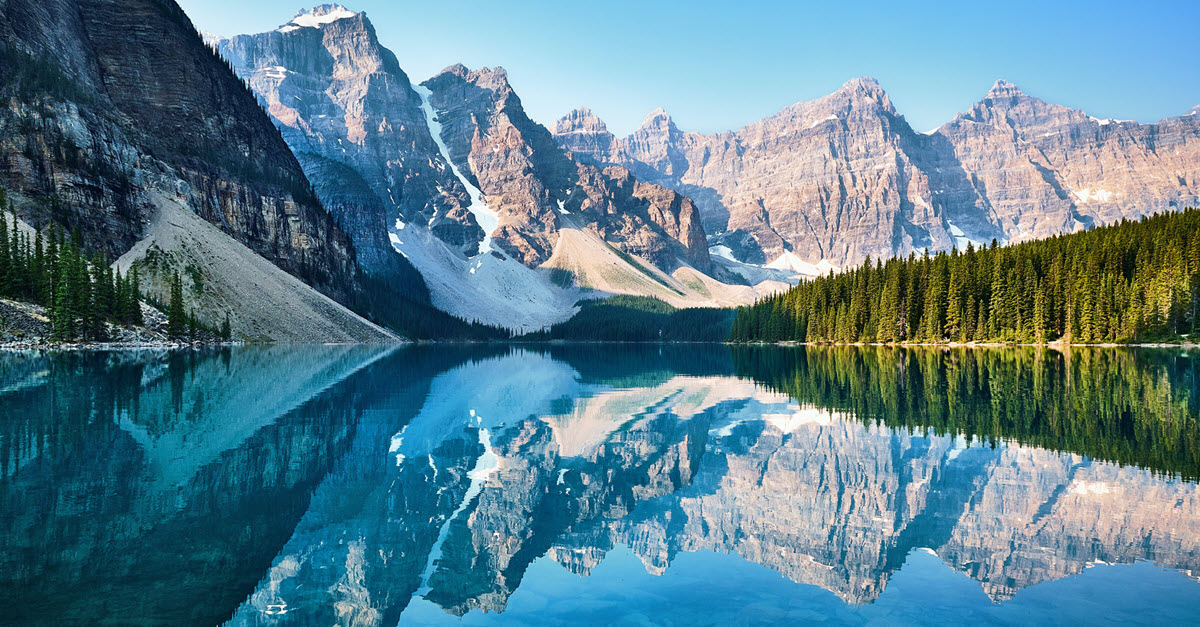 Mountain reflection in water