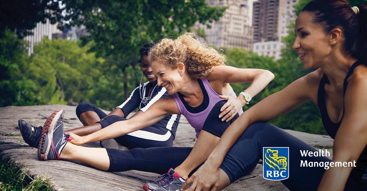 Women stretching outdoors