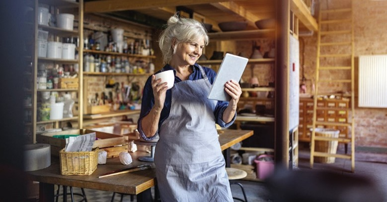 Woman drinking coffee