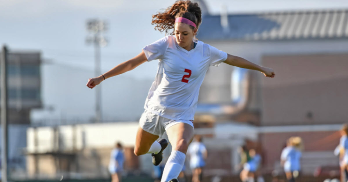 Female athlete on a soccer field