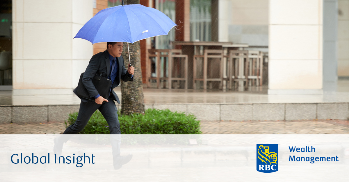 Businessman with umbrella