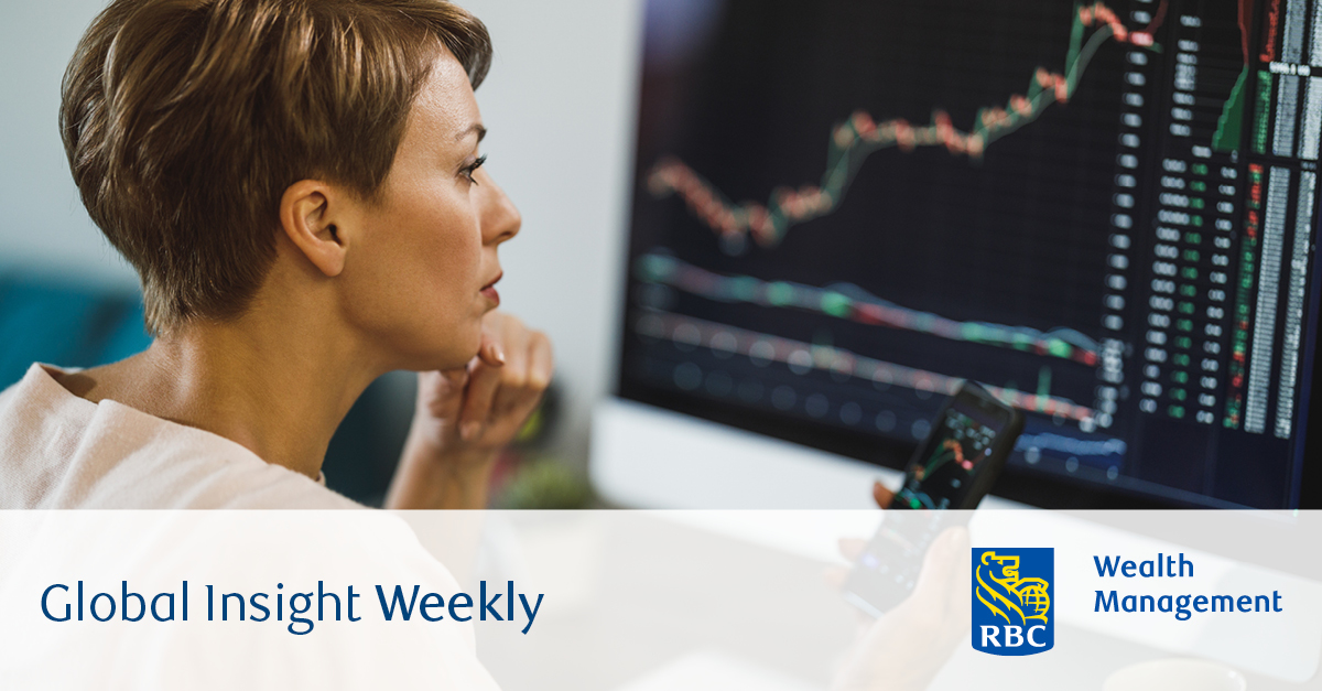Woman checking stock charts