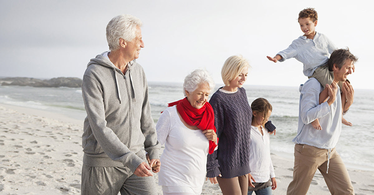 family on the beach