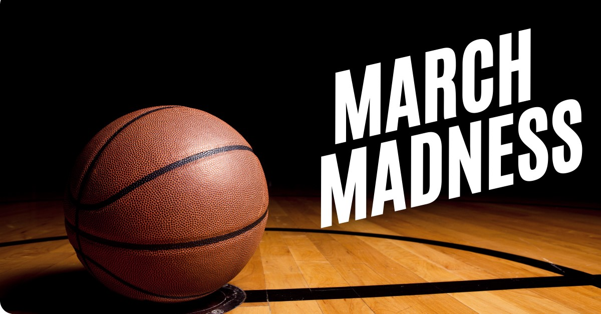 Basketball on court.