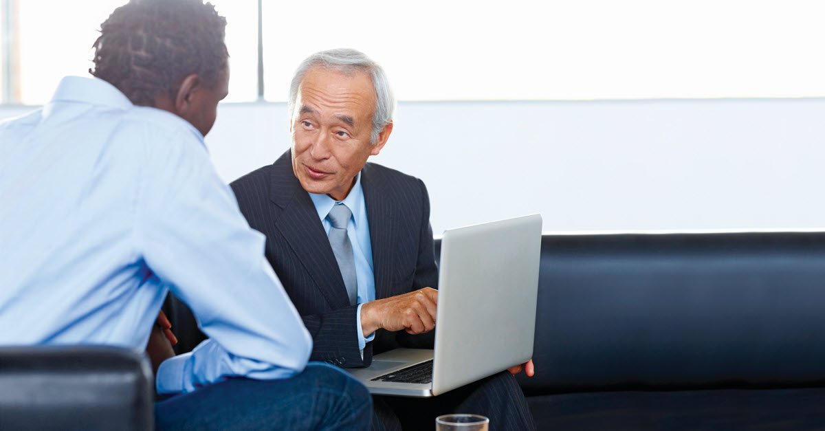 Advisor talking with his client