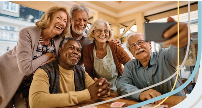 An elder group taking a selfie