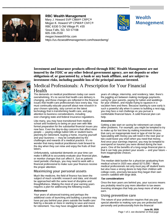 medical professionals flyer