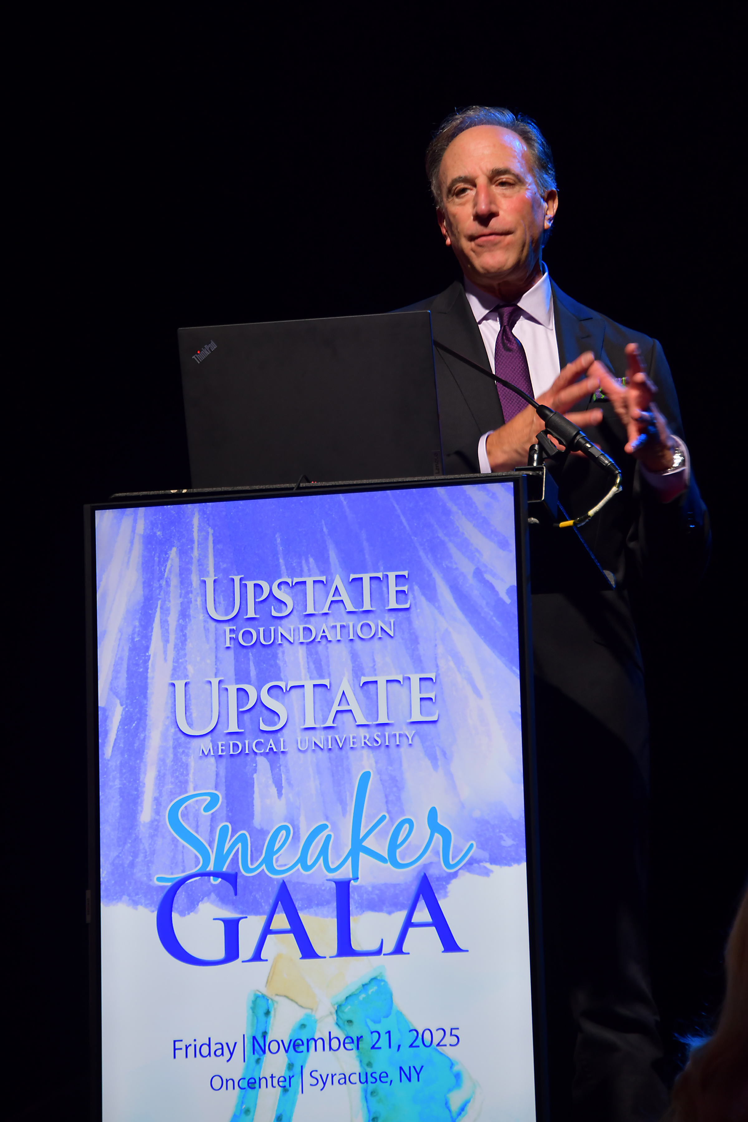 Pluff Emceeing the Update Event