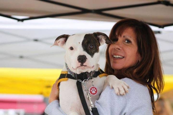 Ali Girardi and a dog