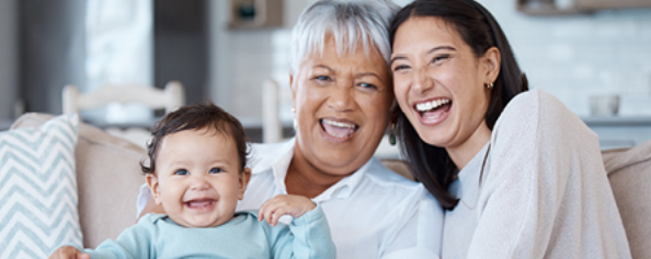 generations sitting on couch