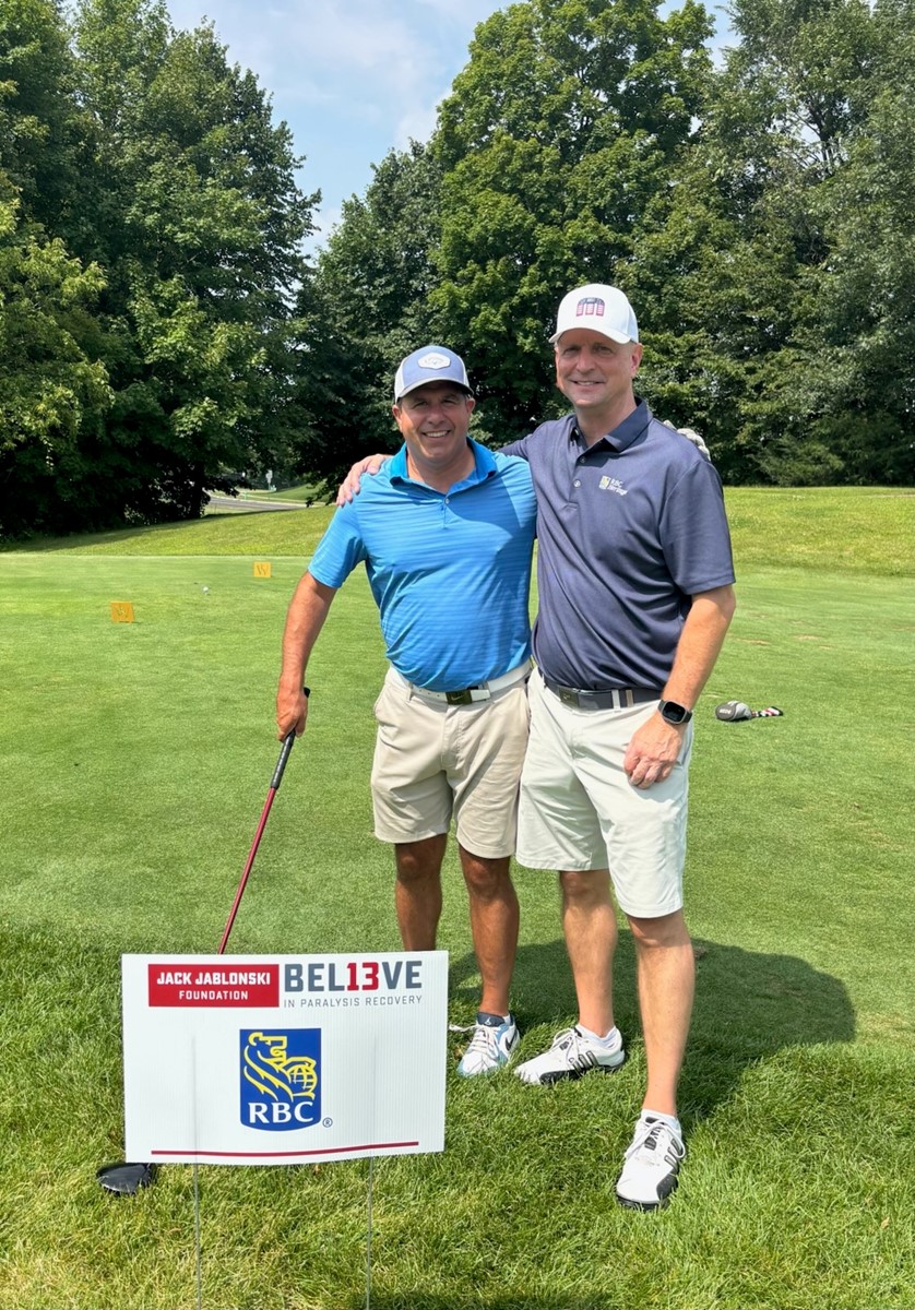 Bill Boehm with Jack Jablonski at foundation golf event